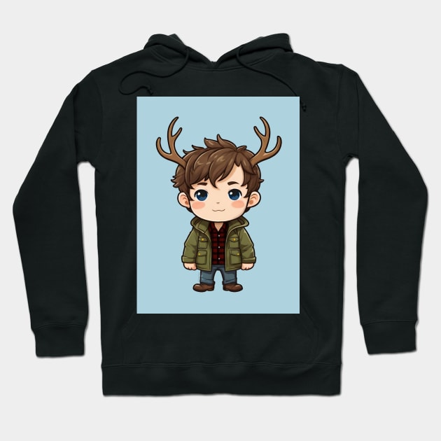 Chibi Will Graham with Antlers Hoodie by OrionLodubyal